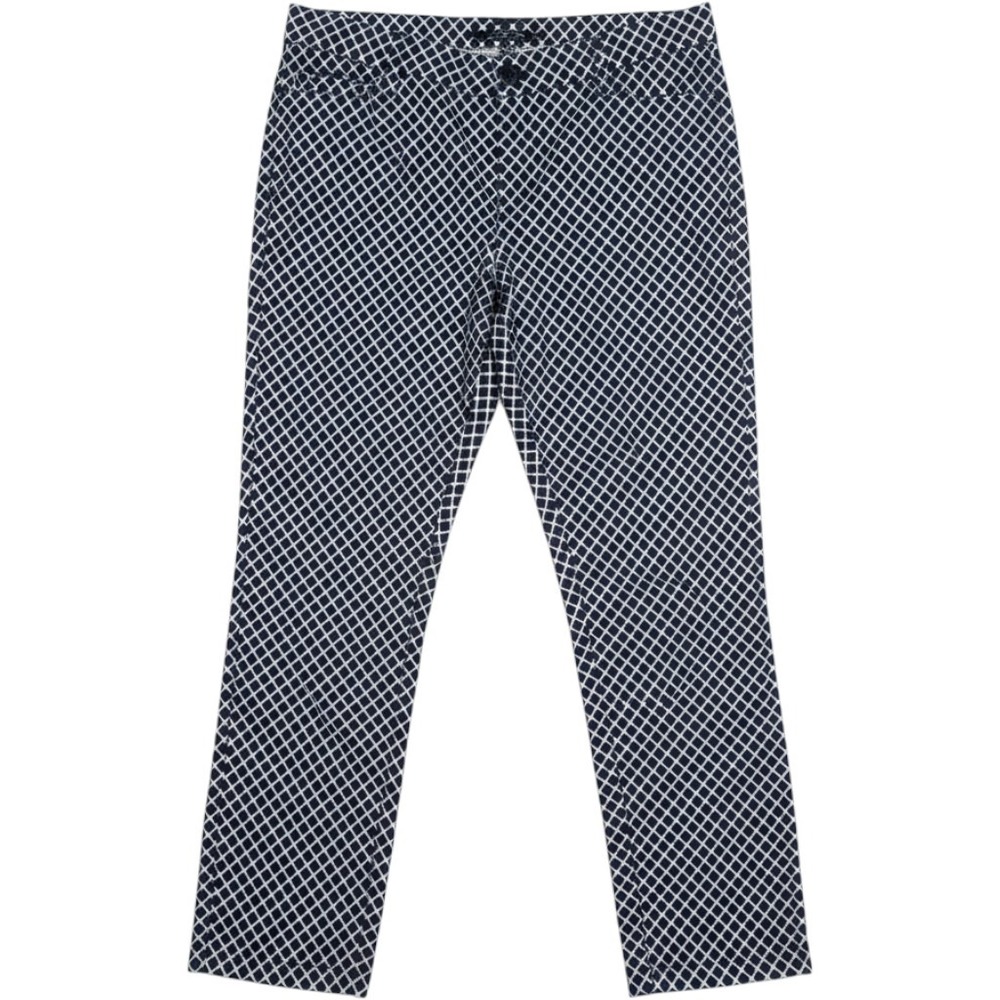 Gap Capri Pants Women 10R Navy White Honeycomb Print Slim Fit Mid Rise Stretch